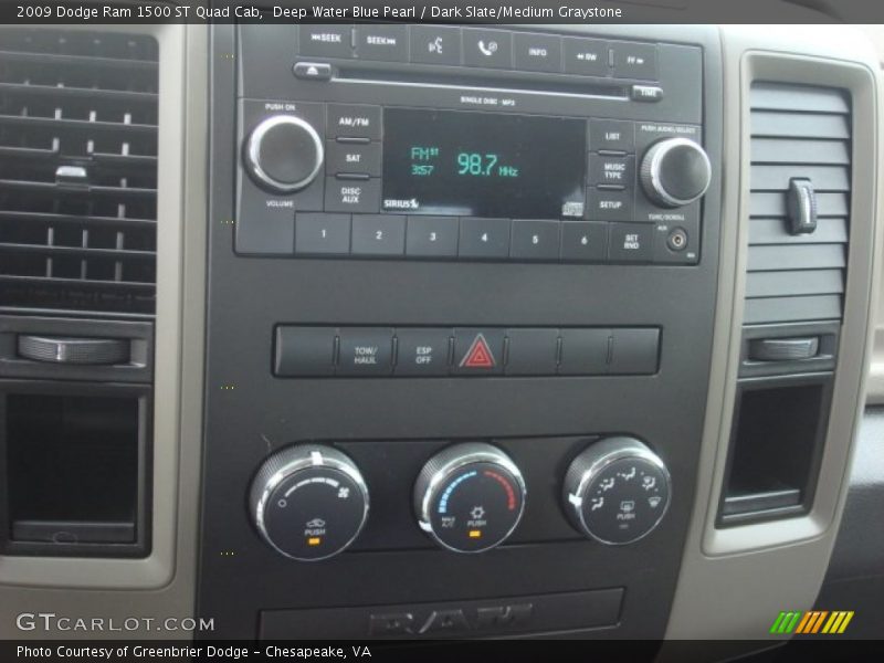 Deep Water Blue Pearl / Dark Slate/Medium Graystone 2009 Dodge Ram 1500 ST Quad Cab