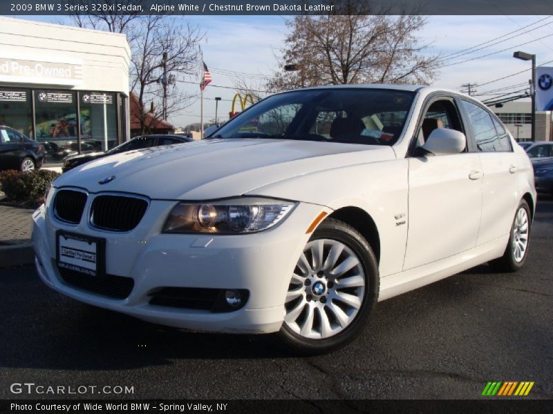 Alpine White / Chestnut Brown Dakota Leather 2009 BMW 3 Series 328xi Sedan