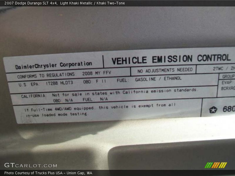 Light Khaki Metallic / Khaki Two-Tone 2007 Dodge Durango SLT 4x4