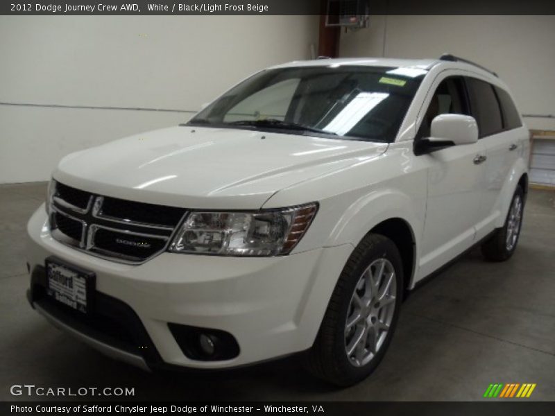 White / Black/Light Frost Beige 2012 Dodge Journey Crew AWD
