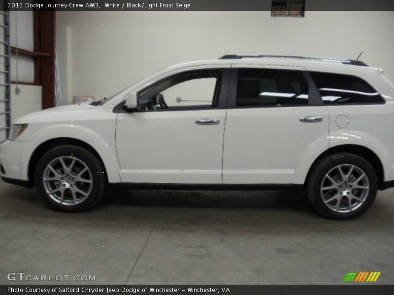 White / Black/Light Frost Beige 2012 Dodge Journey Crew AWD