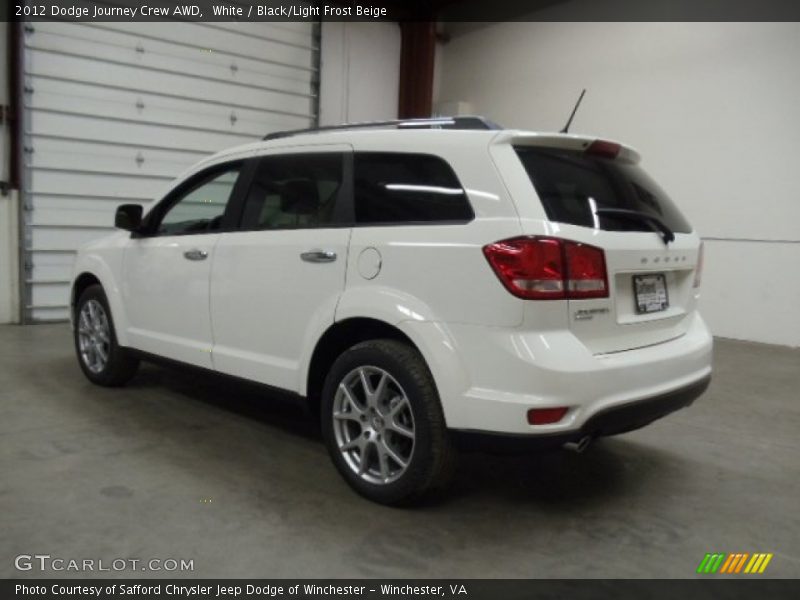 White / Black/Light Frost Beige 2012 Dodge Journey Crew AWD
