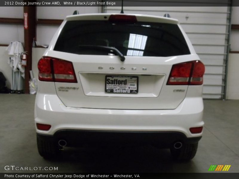 White / Black/Light Frost Beige 2012 Dodge Journey Crew AWD