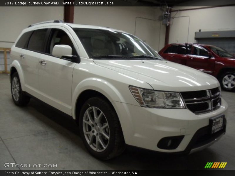 White / Black/Light Frost Beige 2012 Dodge Journey Crew AWD