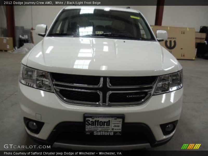 White / Black/Light Frost Beige 2012 Dodge Journey Crew AWD