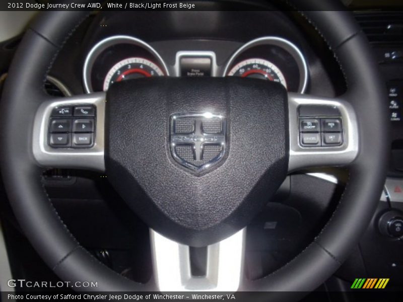 White / Black/Light Frost Beige 2012 Dodge Journey Crew AWD