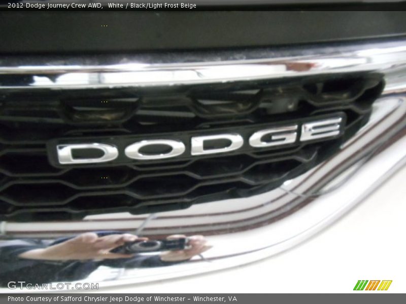 White / Black/Light Frost Beige 2012 Dodge Journey Crew AWD