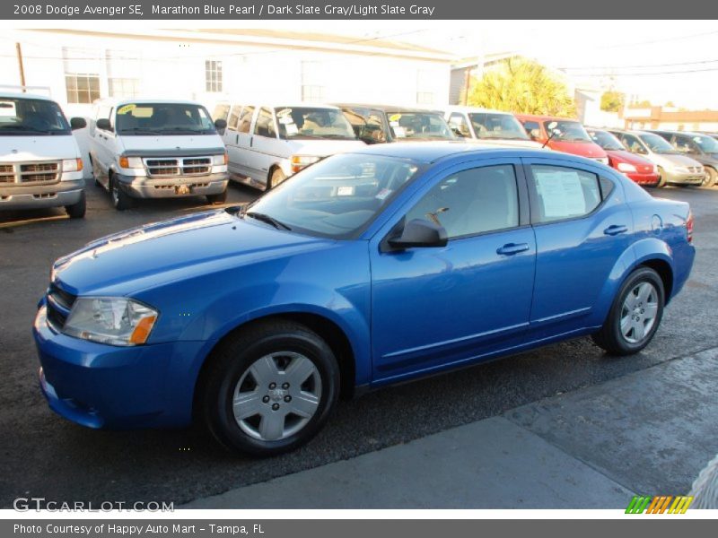 Marathon Blue Pearl / Dark Slate Gray/Light Slate Gray 2008 Dodge Avenger SE