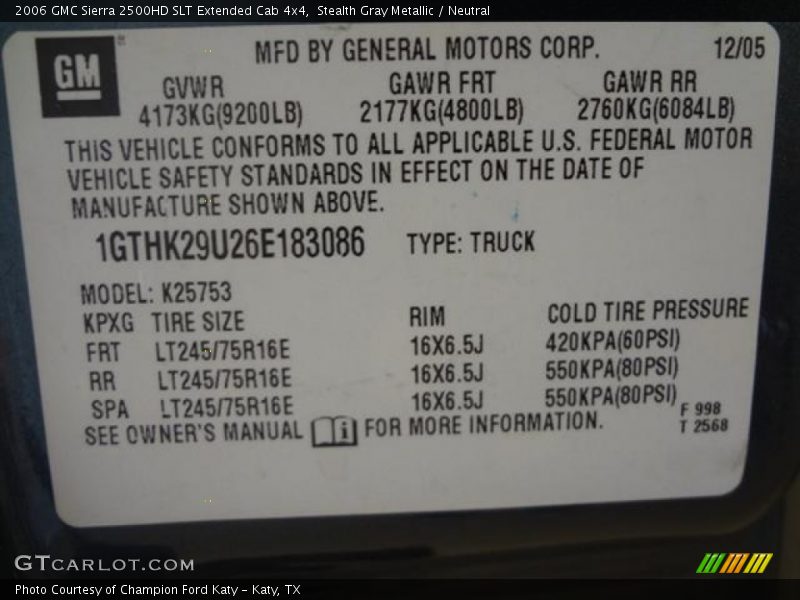 Stealth Gray Metallic / Neutral 2006 GMC Sierra 2500HD SLT Extended Cab 4x4