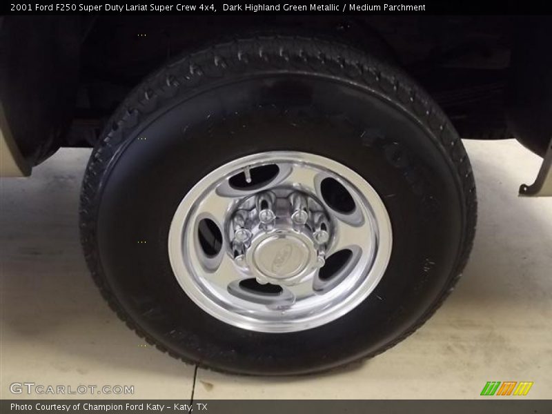 Dark Highland Green Metallic / Medium Parchment 2001 Ford F250 Super Duty Lariat Super Crew 4x4