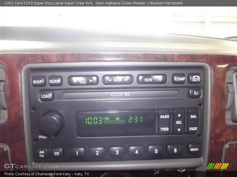 Dark Highland Green Metallic / Medium Parchment 2001 Ford F250 Super Duty Lariat Super Crew 4x4