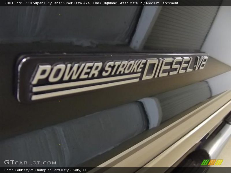 Dark Highland Green Metallic / Medium Parchment 2001 Ford F250 Super Duty Lariat Super Crew 4x4