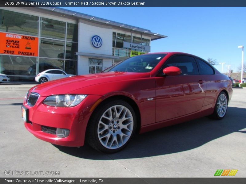 Crimson Red / Saddle Brown Dakota Leather 2009 BMW 3 Series 328i Coupe