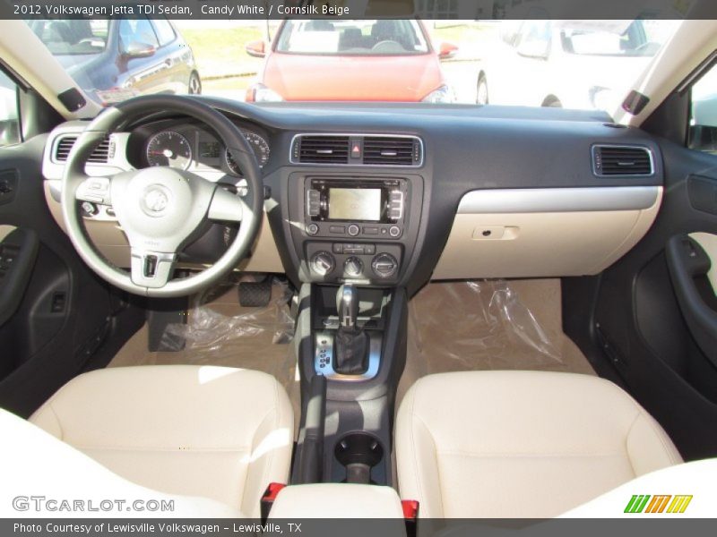 Candy White / Cornsilk Beige 2012 Volkswagen Jetta TDI Sedan