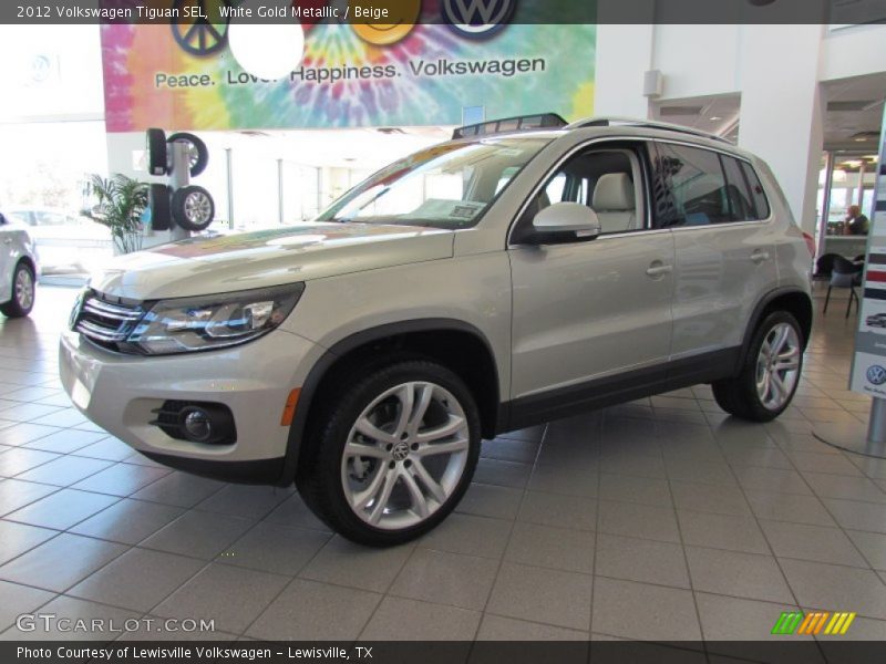 White Gold Metallic / Beige 2012 Volkswagen Tiguan SEL