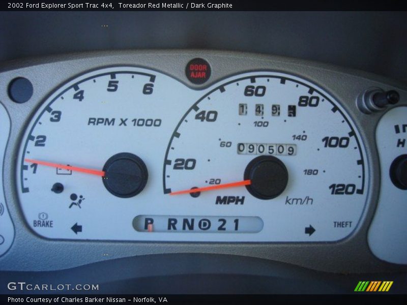 Toreador Red Metallic / Dark Graphite 2002 Ford Explorer Sport Trac 4x4