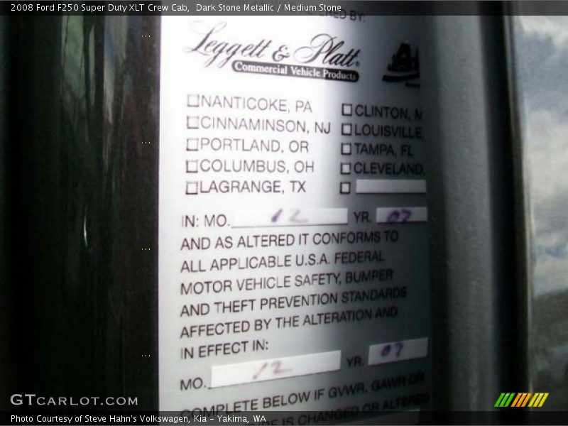 Dark Stone Metallic / Medium Stone 2008 Ford F250 Super Duty XLT Crew Cab