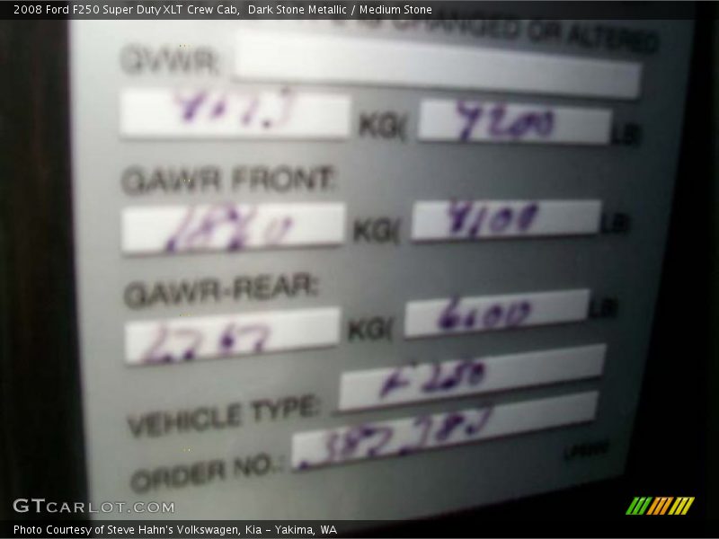 Dark Stone Metallic / Medium Stone 2008 Ford F250 Super Duty XLT Crew Cab