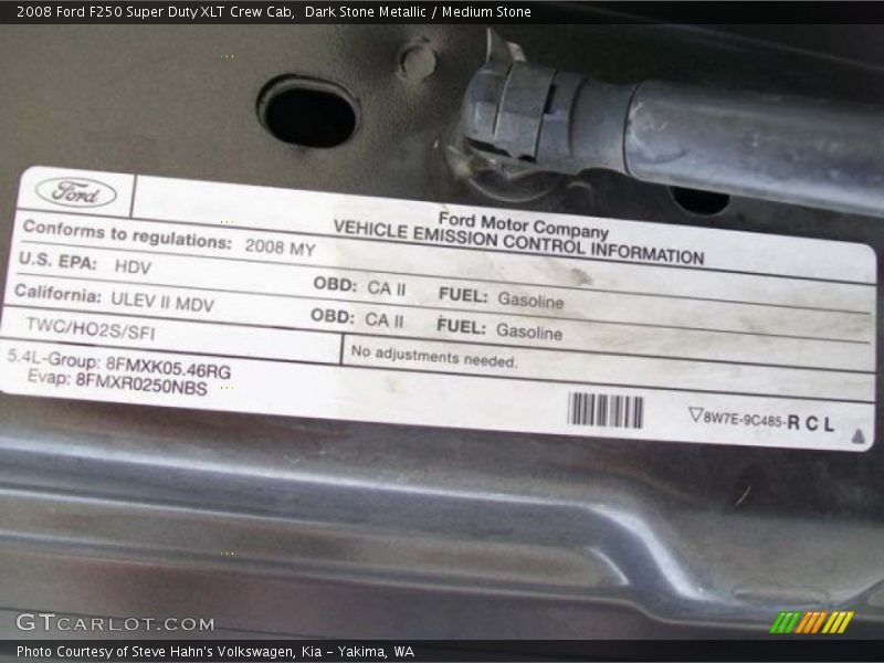Dark Stone Metallic / Medium Stone 2008 Ford F250 Super Duty XLT Crew Cab