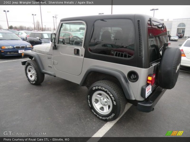 Silverstone Metallic / Agate Black 2002 Jeep Wrangler Sport 4x4