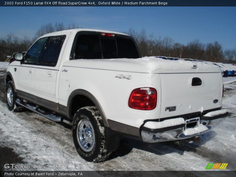 Oxford White / Medium Parchment Beige 2003 Ford F150 Lariat FX4 Off Road SuperCrew 4x4
