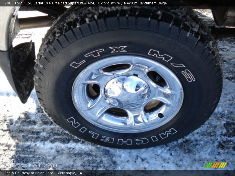 Oxford White / Medium Parchment Beige 2003 Ford F150 Lariat FX4 Off Road SuperCrew 4x4