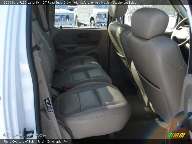 Oxford White / Medium Parchment Beige 2003 Ford F150 Lariat FX4 Off Road SuperCrew 4x4