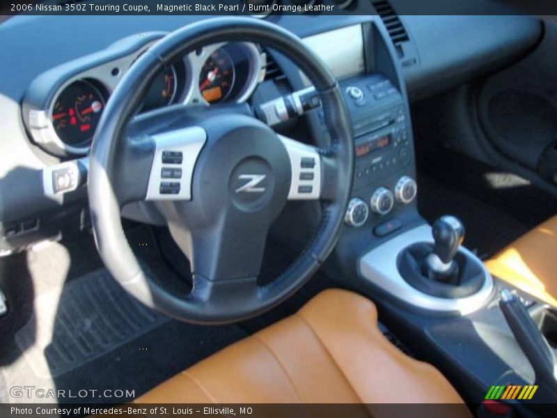 Magnetic Black Pearl / Burnt Orange Leather 2006 Nissan 350Z Touring Coupe