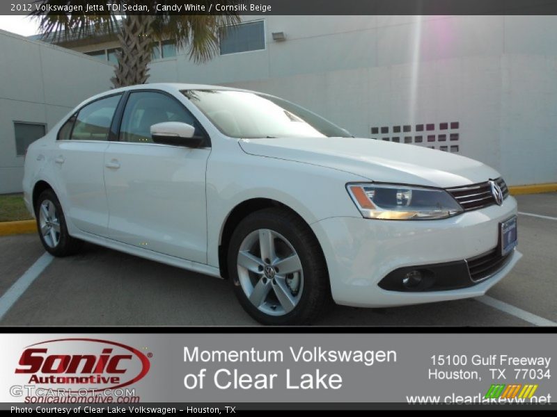 Candy White / Cornsilk Beige 2012 Volkswagen Jetta TDI Sedan
