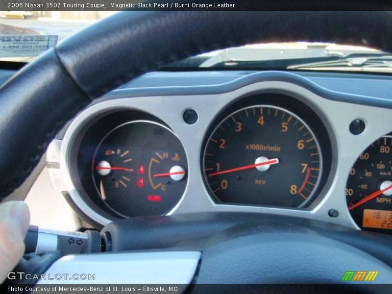 Magnetic Black Pearl / Burnt Orange Leather 2006 Nissan 350Z Touring Coupe
