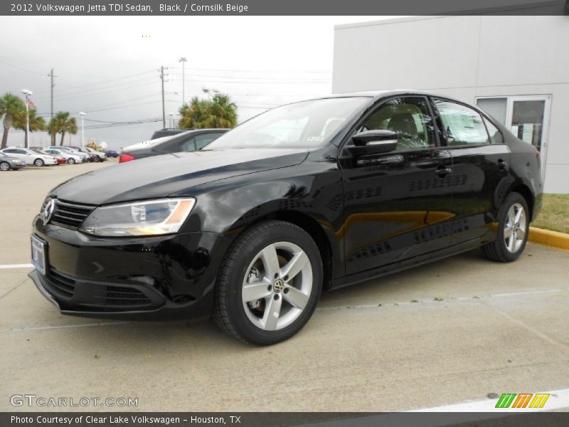 Black / Cornsilk Beige 2012 Volkswagen Jetta TDI Sedan
