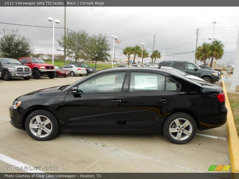 Black / Cornsilk Beige 2012 Volkswagen Jetta TDI Sedan