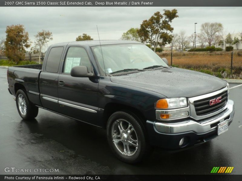 Deep Blue Metallic / Dark Pewter 2007 GMC Sierra 1500 Classic SLE Extended Cab