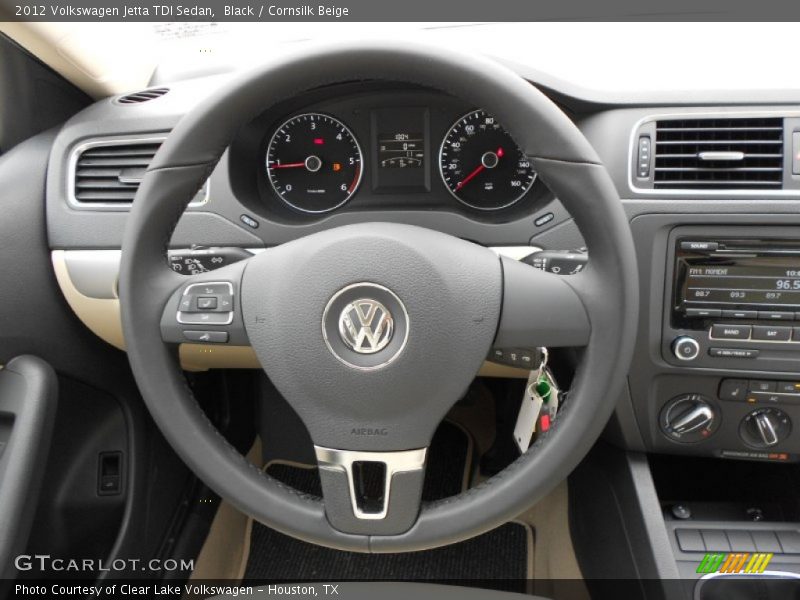 Black / Cornsilk Beige 2012 Volkswagen Jetta TDI Sedan