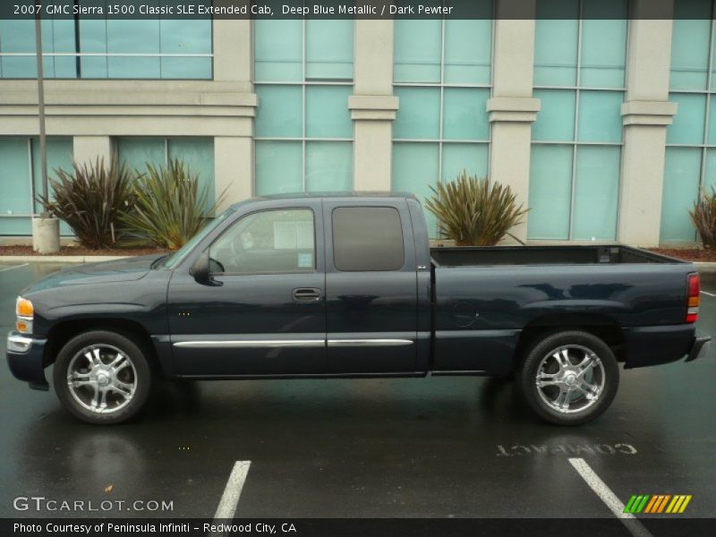 Deep Blue Metallic / Dark Pewter 2007 GMC Sierra 1500 Classic SLE Extended Cab