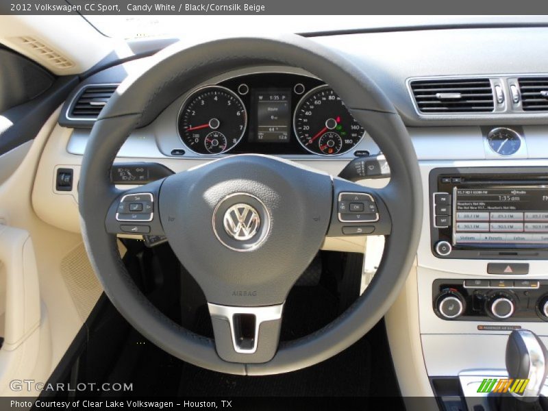 Candy White / Black/Cornsilk Beige 2012 Volkswagen CC Sport