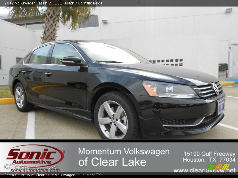 Black / Cornsilk Beige 2012 Volkswagen Passat 2.5L SE