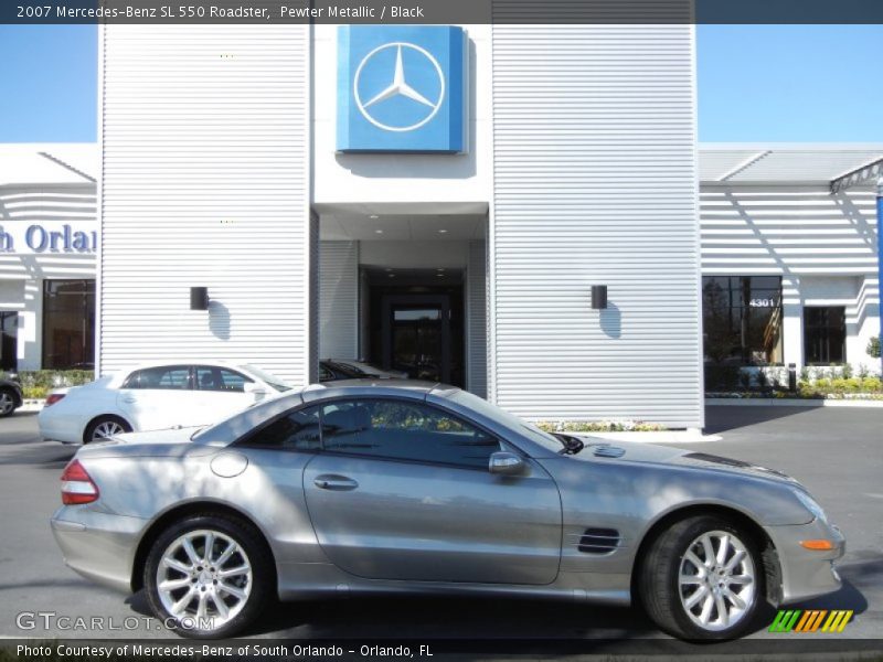 Pewter Metallic / Black 2007 Mercedes-Benz SL 550 Roadster