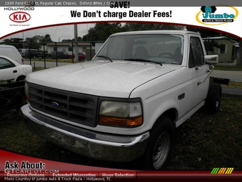 Oxford White / Grey 1996 Ford F250 XL Regular Cab Chassis