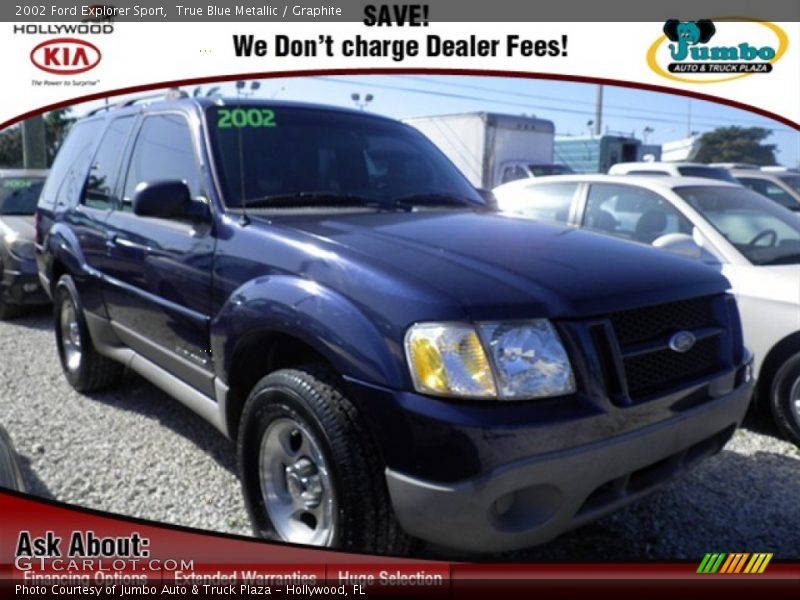 True Blue Metallic / Graphite 2002 Ford Explorer Sport