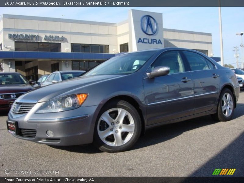 Lakeshore Silver Metallic / Parchment 2007 Acura RL 3.5 AWD Sedan
