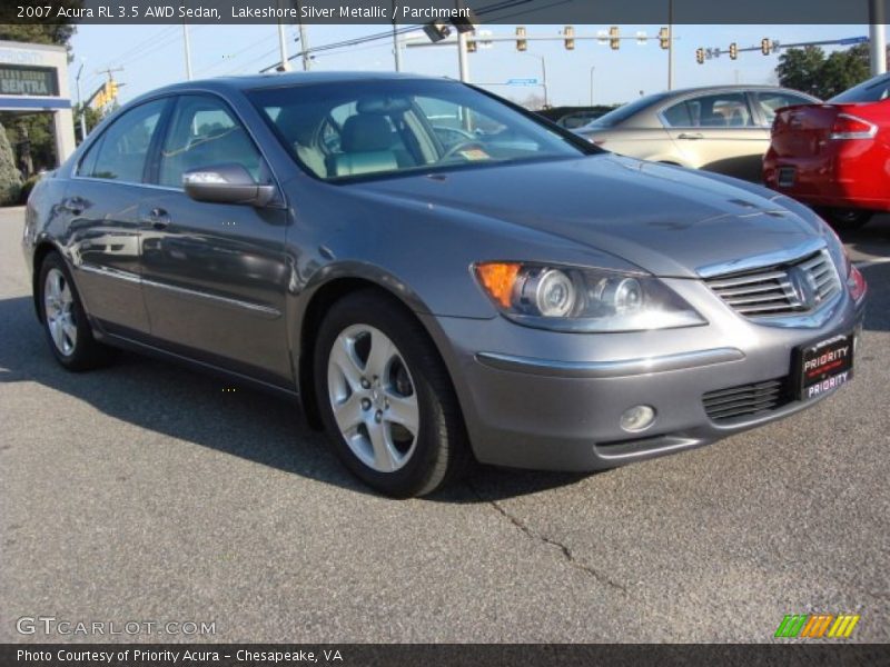 Lakeshore Silver Metallic / Parchment 2007 Acura RL 3.5 AWD Sedan