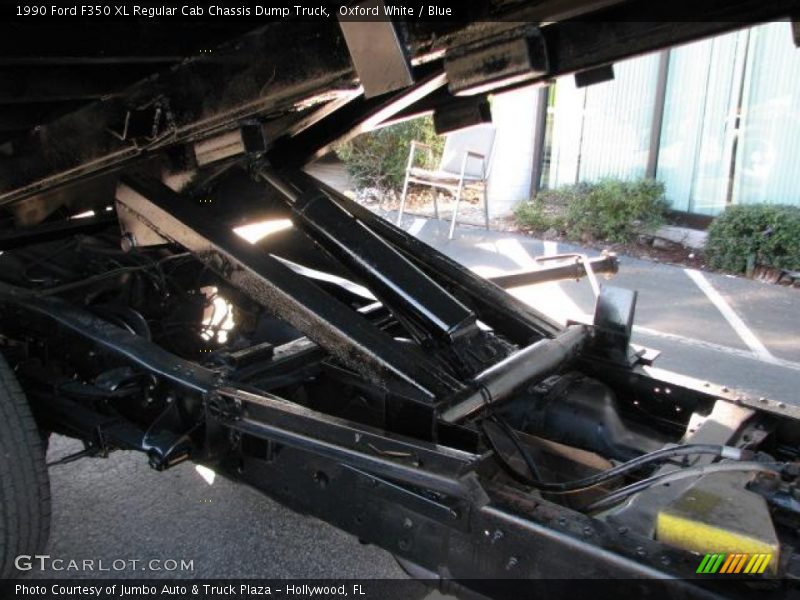 Oxford White / Blue 1990 Ford F350 XL Regular Cab Chassis Dump Truck