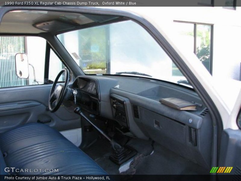 Oxford White / Blue 1990 Ford F350 XL Regular Cab Chassis Dump Truck