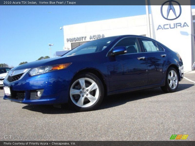 Vortex Blue Pearl / Taupe 2010 Acura TSX Sedan