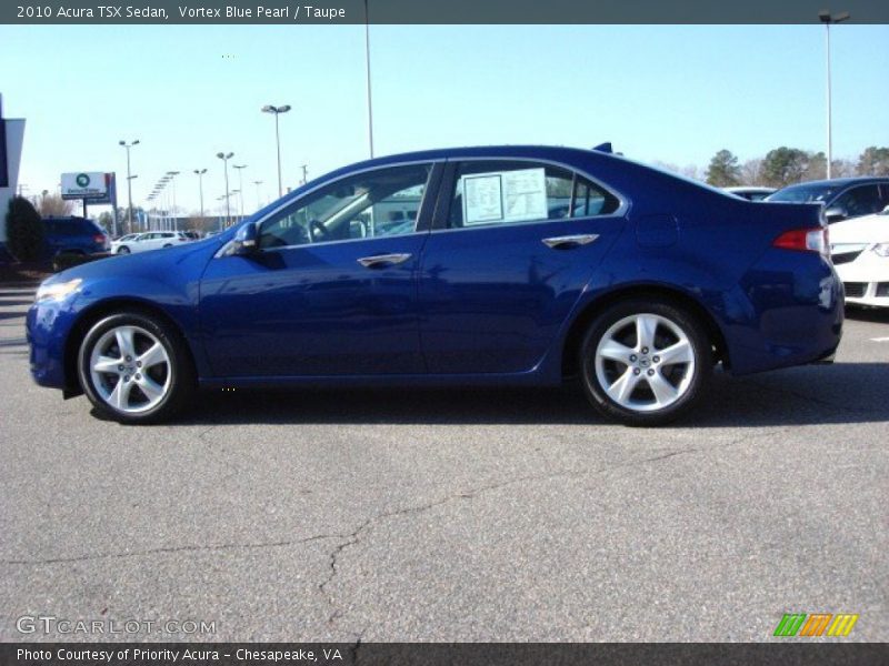 Vortex Blue Pearl / Taupe 2010 Acura TSX Sedan