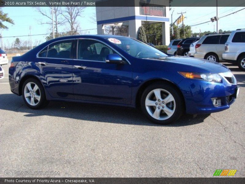 Vortex Blue Pearl / Taupe 2010 Acura TSX Sedan