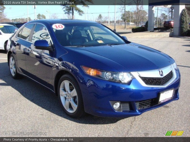 Vortex Blue Pearl / Taupe 2010 Acura TSX Sedan