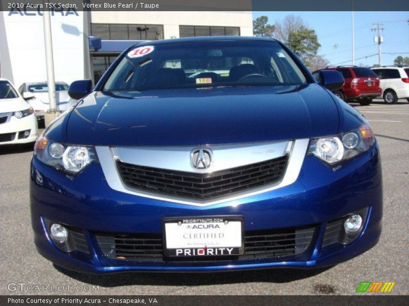 Vortex Blue Pearl / Taupe 2010 Acura TSX Sedan