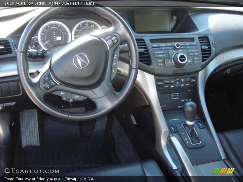 Vortex Blue Pearl / Taupe 2010 Acura TSX Sedan